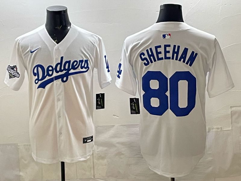 Men 2026 Nike Los Angeles Dodgers #80 Sheehan White Game MLB Jersey 06->los angeles dodgers->MLB Jersey